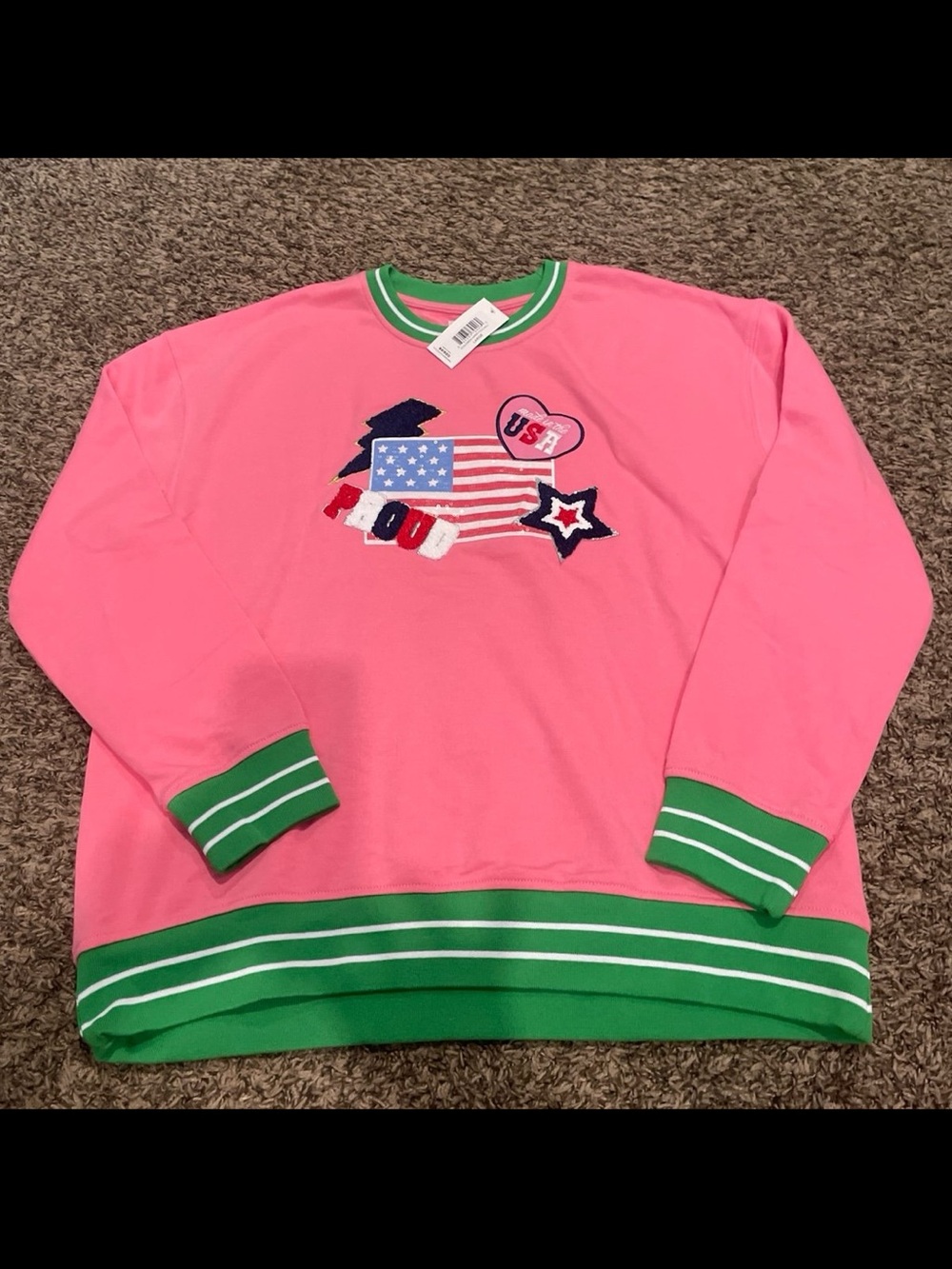 Simply southern NWT made in the USA Americana crewneck sweatshirt, size L